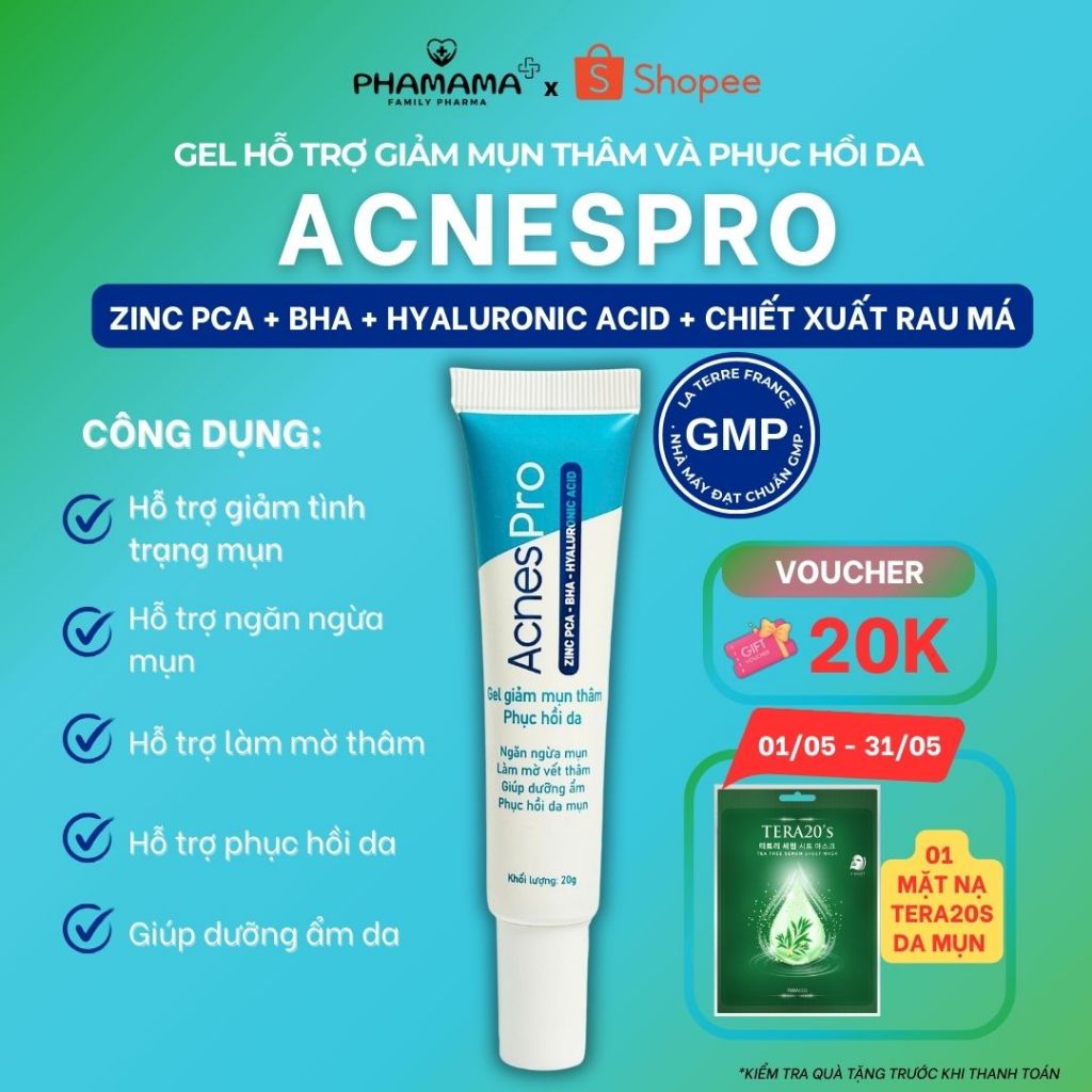 Ảnh Gel giảm mụn AcnesPro Skincare cho da dầu mụn nhạy cảm, giảm mụn viêm, mờ thâm, làm đẹp da sau mụn (20g) 1