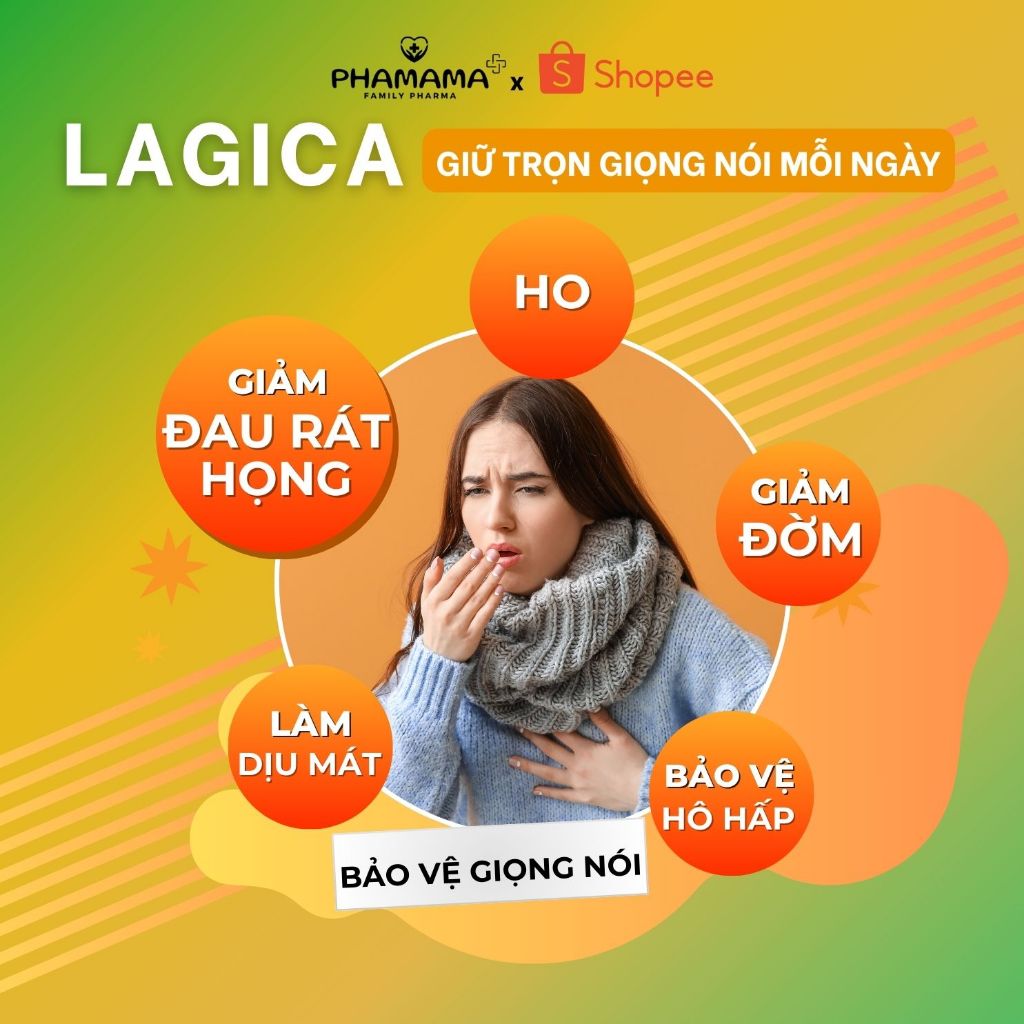 Ảnh Viên ngậm thảo mộc Lagica làm giảm ho, giảm đau họng do viêm họng (10 viên/hộp hoặc 10 viên/túi) 4