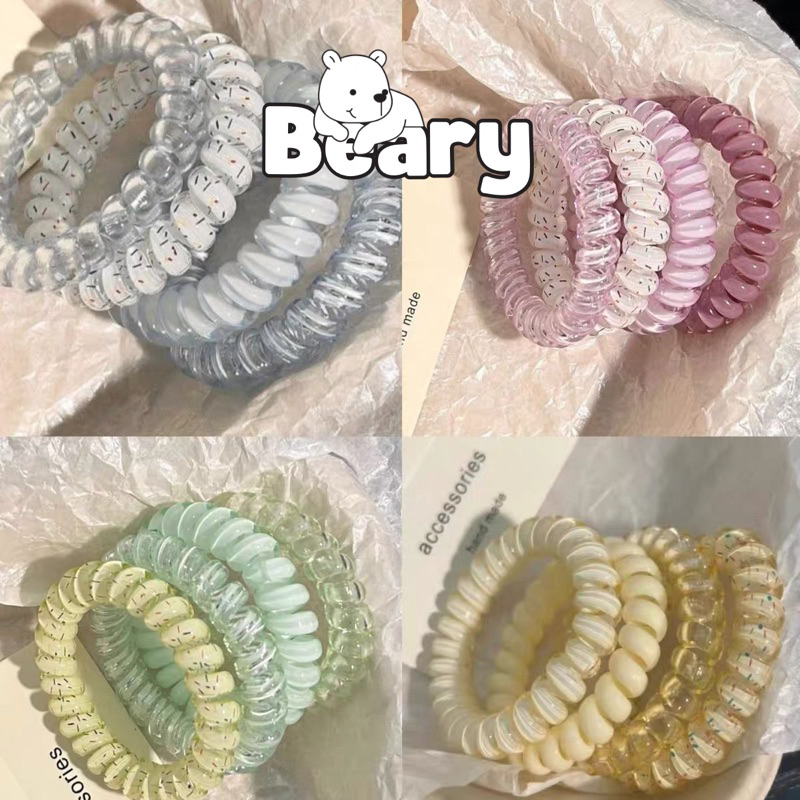 Set 16 Dây cột tóc lò xo dạng túi  Dây buộc tóc nữ Thun cột tóc cao su xoắn ốc Hàn Quốc