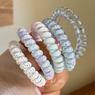 Set 4 Dây cột tóc lò xo dạng túi Moral Dây buộc tóc nữ Thun cột tóc cao su xoắn ốc Hàn Quốc PJ007