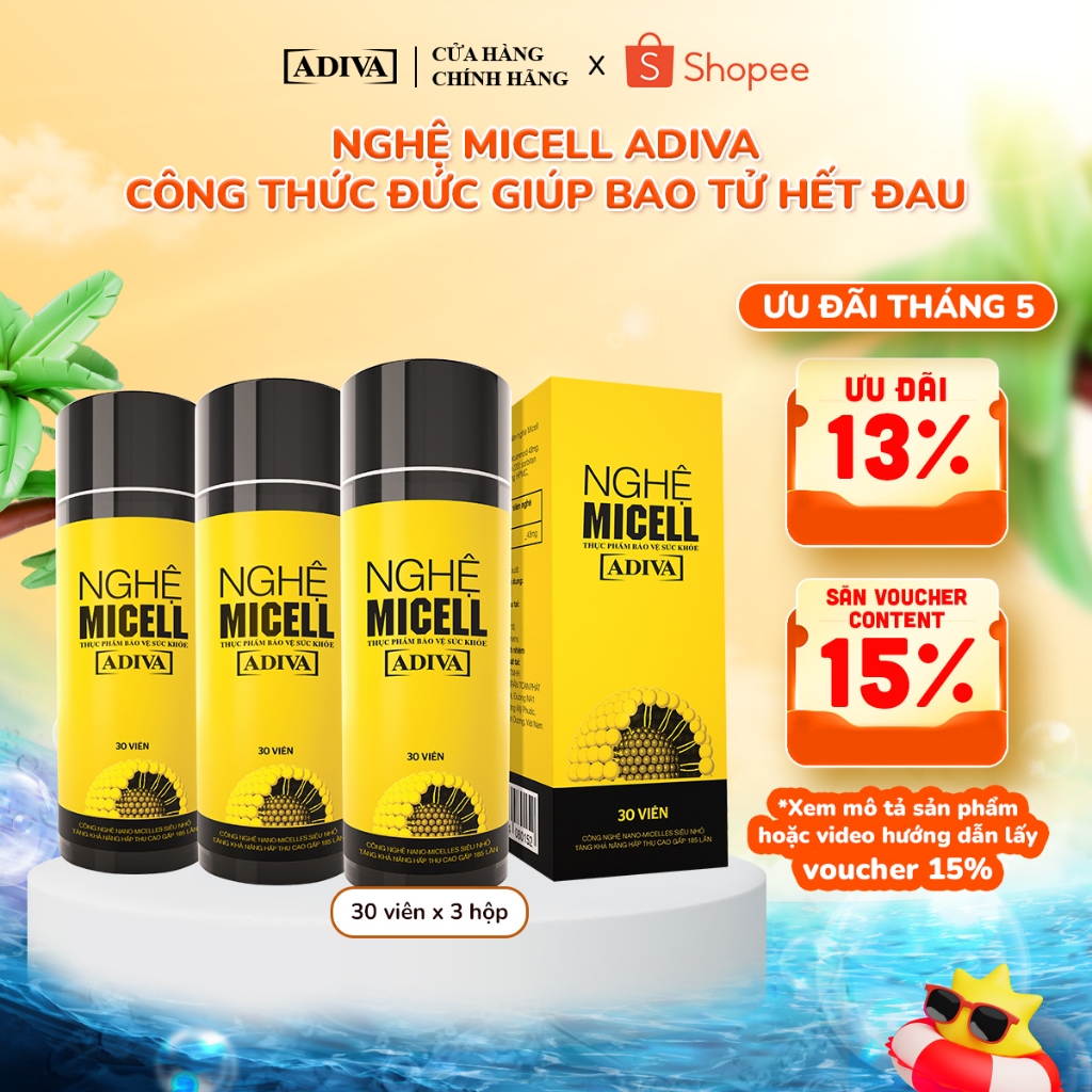 Ảnh Combo 3 Hộp Nghệ Micell ADIVA 30 Viên- Hỗ Trợ Các Vấn Đề Về Đau Bao Tử, Dạ Dày 1