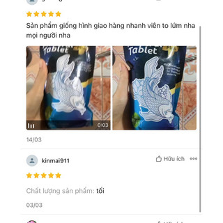 Khoáng cá cảnh Mineral Tablet Plus Viên Lớn | gói 40 viên Top khoán nhập indo bổ sung khoán điện giải cho cá