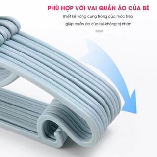Combo móc quần áo trẻ em thiết kế hình nơ dễ thương , Móc phơi đồ trẻ sơ sinh chất liệu nhựa PP an toàn cho bé.