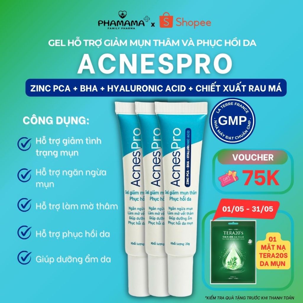 Ảnh Combo 3 Tuýp Gel AcnesPro Skincare hỗ trợ giảm mụn, mờ thâm (20g/tuýp) 1