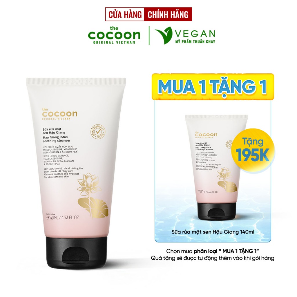 Ảnh Sữa rửa mặt sen Hậu Giang Cocoon 140ml 1