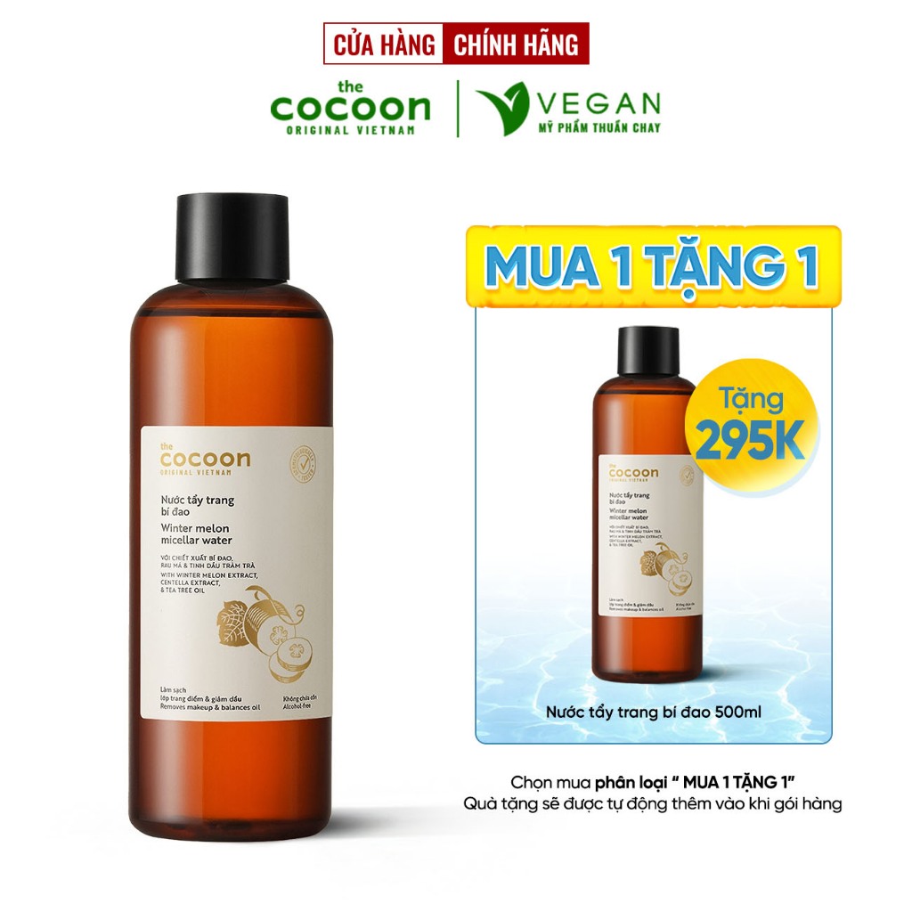 Ảnh Nước tẩy trang bí đao The Cocoon Vietnam 500ml thuần chay cho da dầu mụn 1
