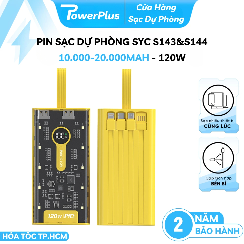 Sạc Dự Phòng SYC S144 10.000-20.000mah 4 Dây Sạc Phù Hợp Mọi Loại Máy ...