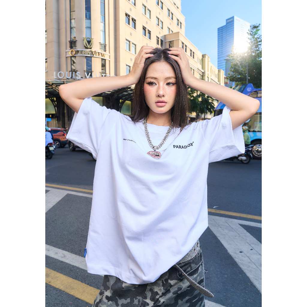 Ảnh Áo thun MODEST I TEE Cotton Màu Đen, Kem, Trắng PARADOX AT5V0304 2