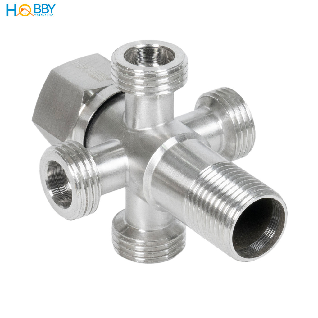 Van chia nước ra 4 nhánh inox 304 ren ngoài 21 Hobby home decor DNV5
