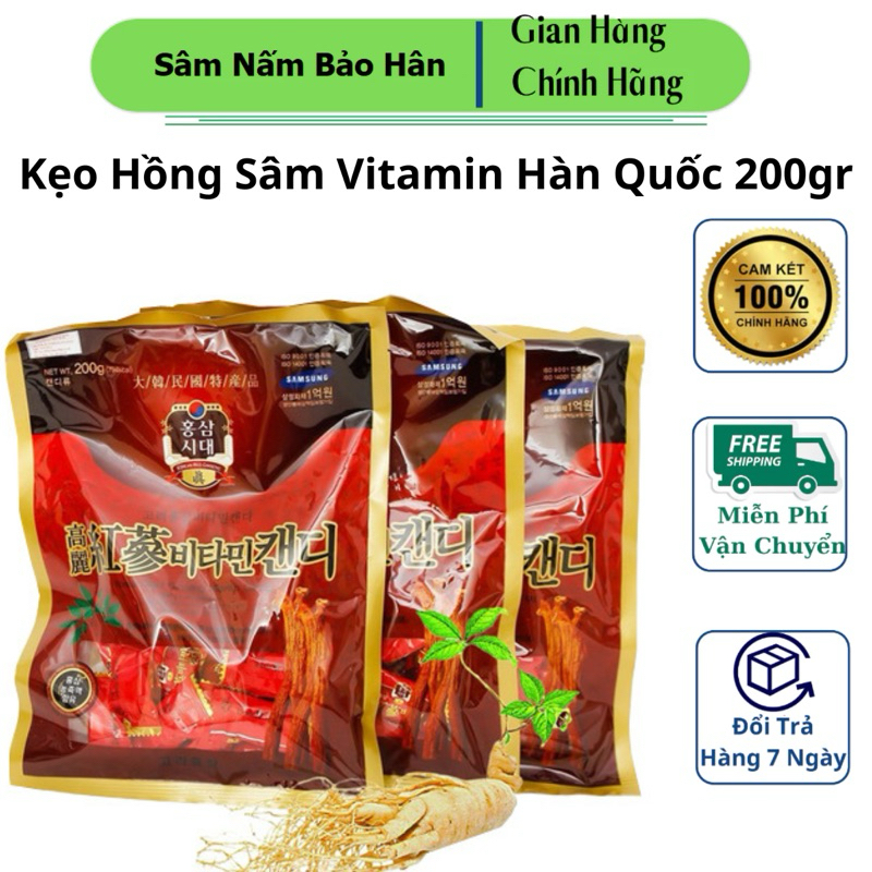 Kẹo Hồng Sâm Vitamin Hàn Quốc 200gr