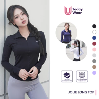 Áo thể thao nữ dài tay cổ polo có bigsize Jolie Long Top Today U Wear chống nắng mềm mịn thoải mái tập gym yoga