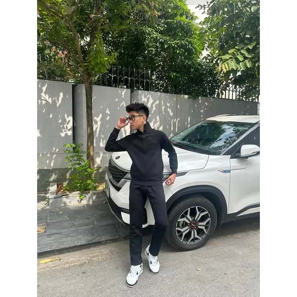 Bộ Thể thao thu đông xám đen BKB