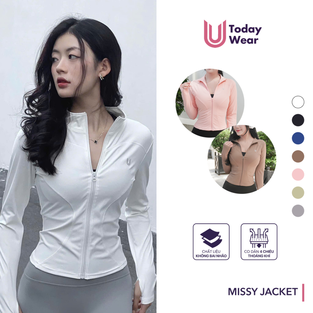 Ảnh Áo khoác croptop thể thao nữ Missy Today U Wear tay dài chống nắng tôn dáng ôm body hỗ trợ tập gym yoga 1