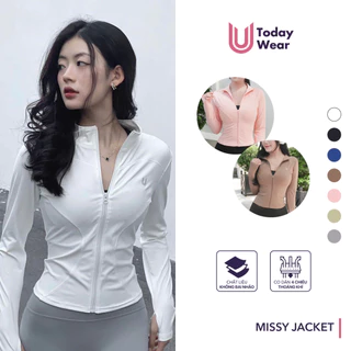 Áo khoác croptop thể thao nữ Missy Today U Wear tay dài chống nắng tôn dáng ôm body hỗ trợ tập gym yoga