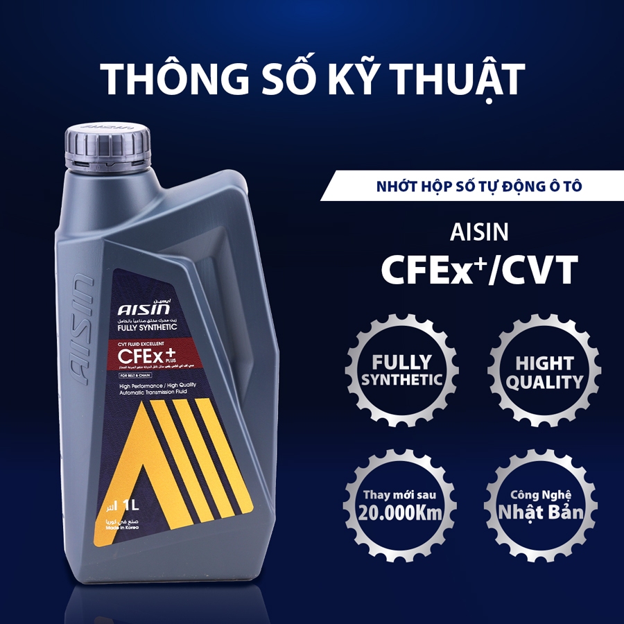Nhớt Hộp Số Tự Động AISIN CFEx+ CVT 1 Lít CVTFP01PB
