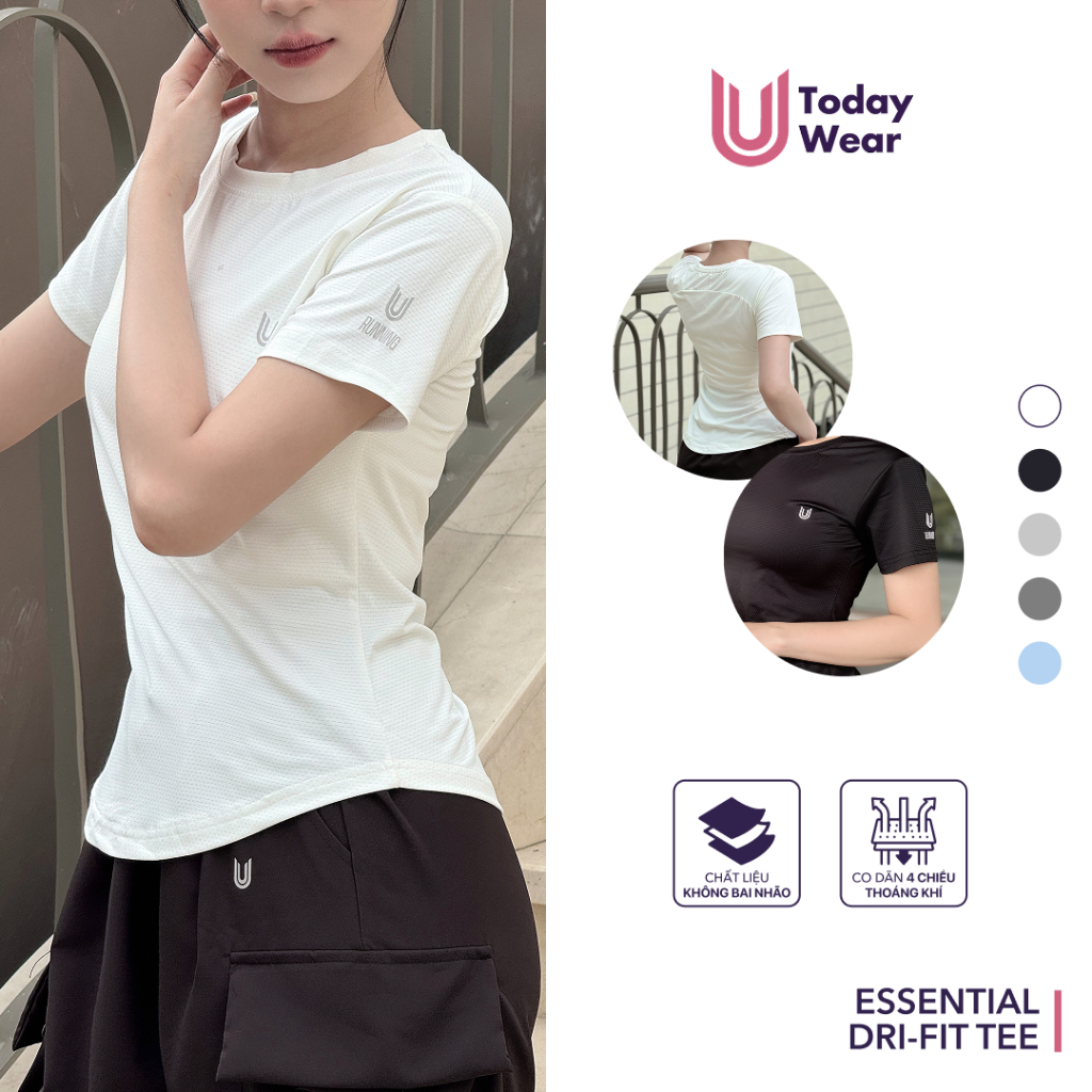 Ảnh Áo thun thể thao nữ Essential Dri-FIT tập gym yoga chống tia UV chống nắng UPF 50+ Today U Wear 1