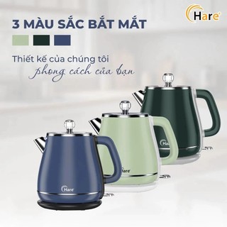 Ấm đun nước siêu tốc Hare HR KE1828 dung tích 1.8L công suất 1800W, thân ấm 2 lớp, bh 12 tháng