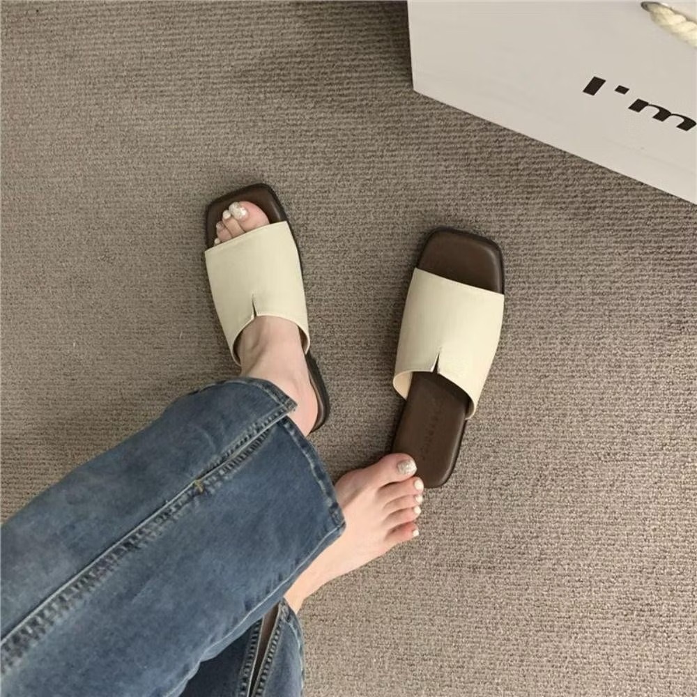 Dép Bệt Nữ Quai Ngang Dép Bệt Nữ Quai Ngang Đế Thiết Kế Êm Ái , Chất da Không Đường May || Dép Lê Bệt Quai Da || N23