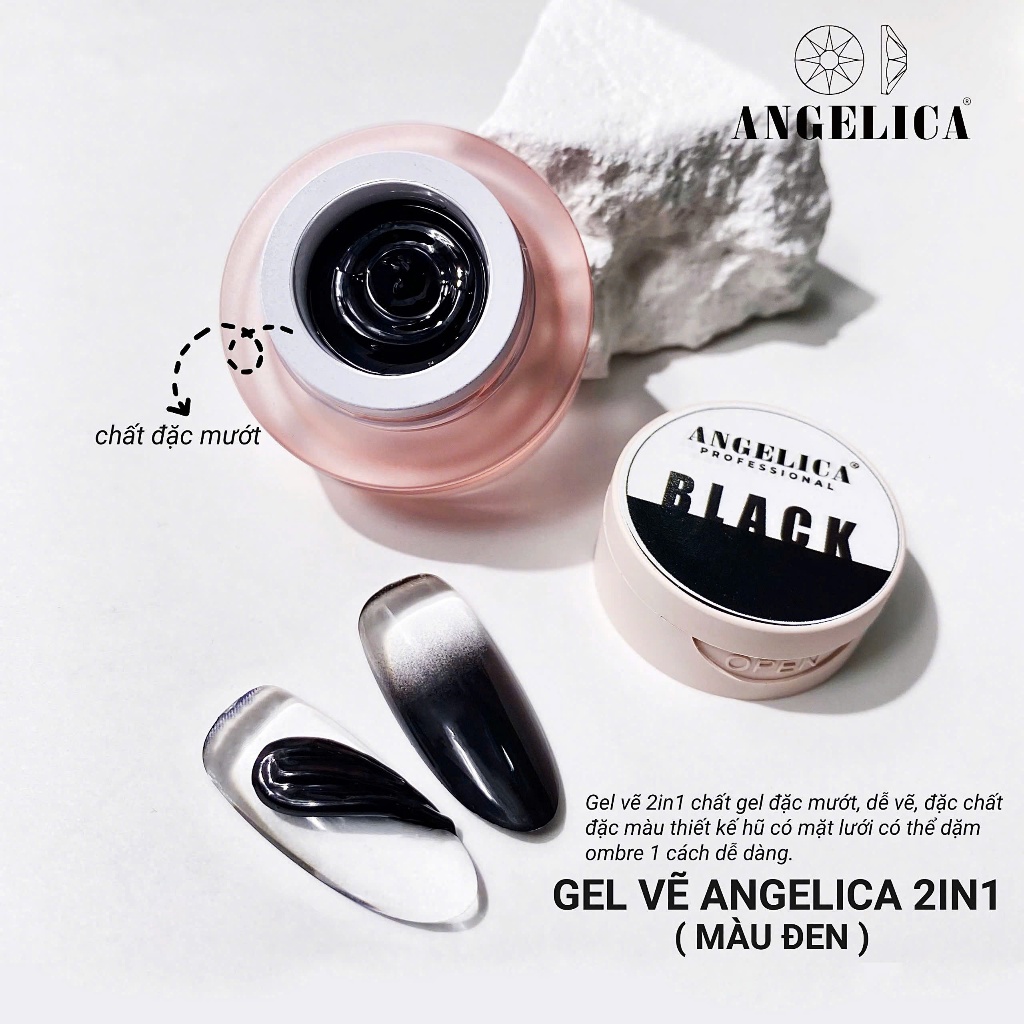 Gel Vẽ Angelica 2in1 Cao Cấp Chất Gel Đặc Mượt Không Ngả Màu - Trang Trí Nail