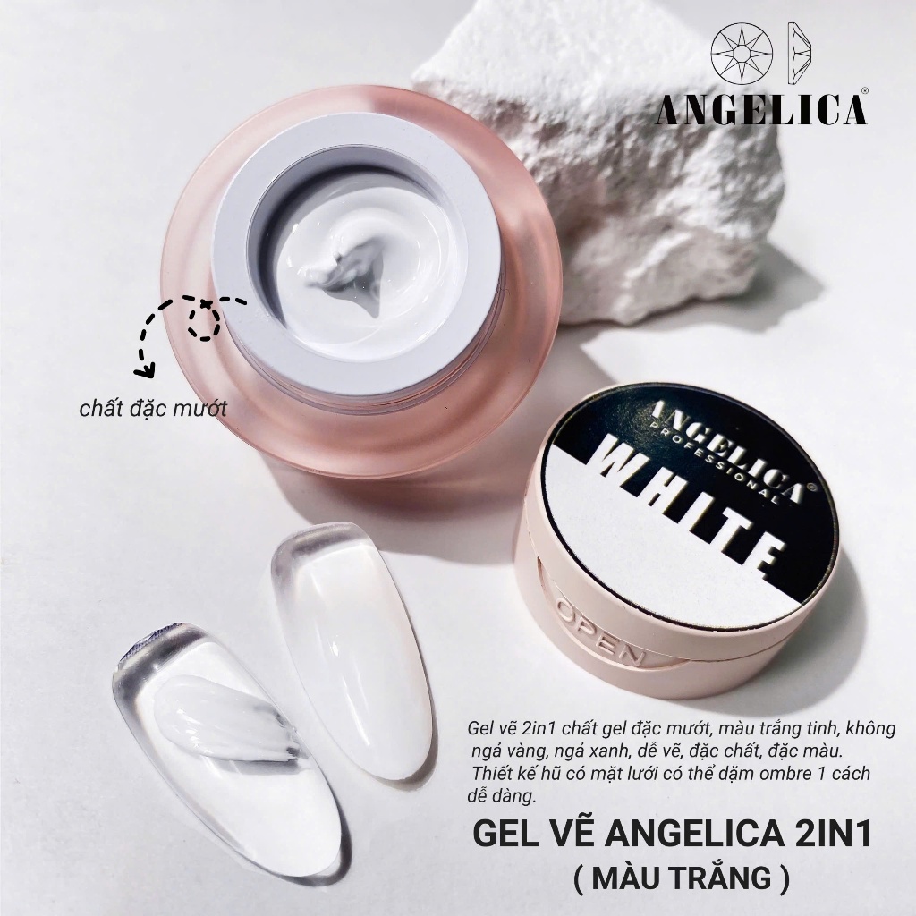 Gel Vẽ Angelica 2in1 Cao Cấp Chất Gel Đặc Mượt Không Ngả Màu - Trang Trí Nail