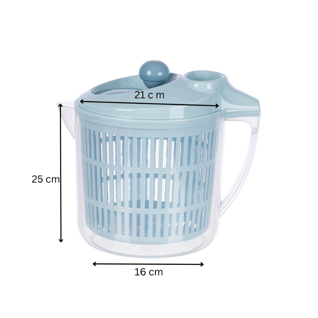 Rổ Quay Rau Ráo Nước 2 Lớp (3516)  - Quay Vắt Làm Ráo Nước Các Loại Rau Củ Quả, Sản Phẩm Dễ Sử Dụng,AMIZIN