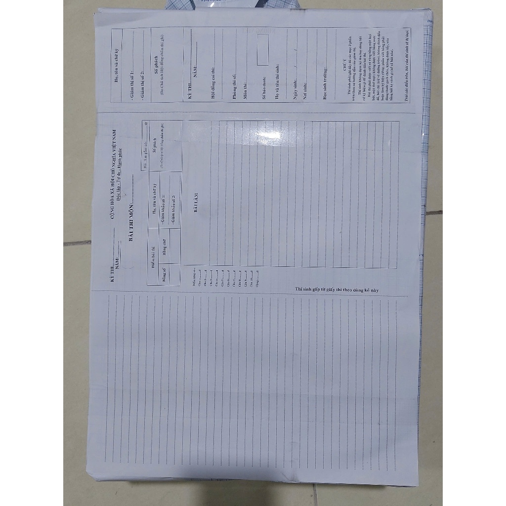 Ảnh Giấy thi khổ A3 100 tờ Nhân Văn 60gsm (Phách ngang, Phách dọc) 2