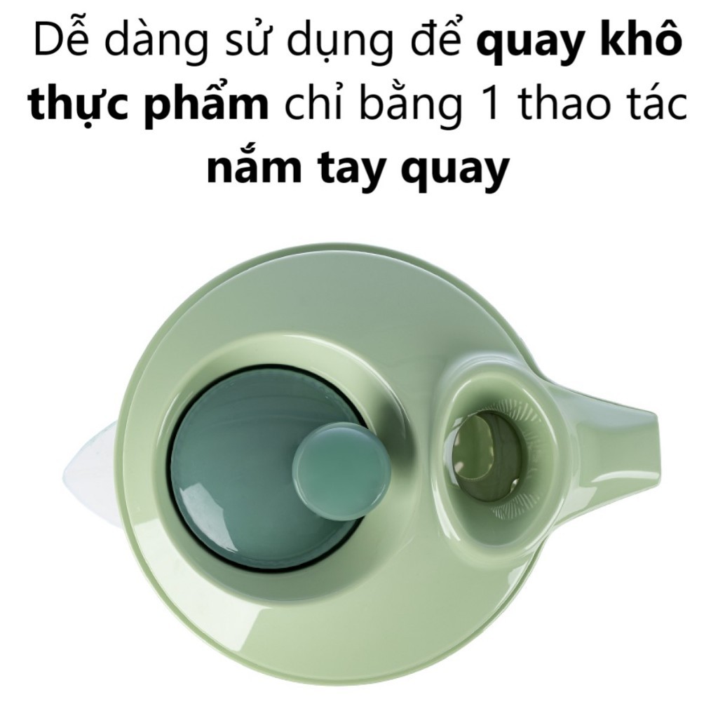 Rổ Quay Rau Ráo Nước 2 Lớp (3516)  - Quay Vắt Làm Ráo Nước Các Loại Rau Củ Quả, Sản Phẩm Dễ Sử Dụng,AMIZIN