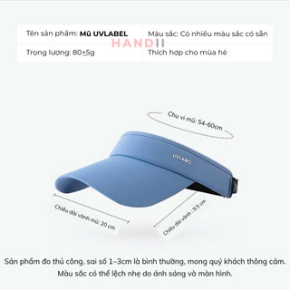 Mũ nửa đầu chống tia UV LABEL cotton thoáng khí thấm hút mồ hôi "HANDII"
