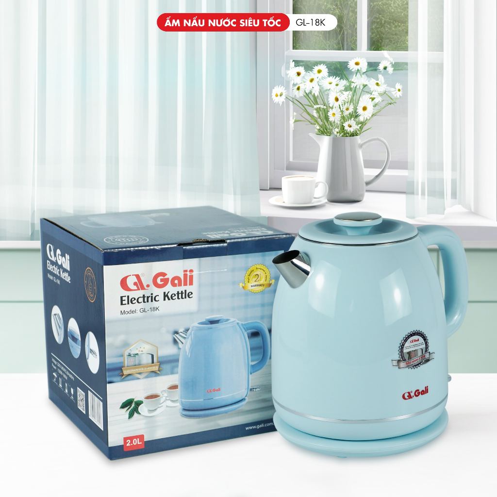 Ấm Siêu Tốc GL-18K 2L - Inox 304, Thân 2 Lớp Chống Nóng, Đun Nhanh Tiết Kiệm