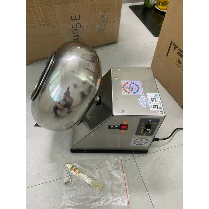Máy đánh bóng kèm sấy khô viên thuốc đông y - Máy bao viên hoàn, viên dược liệu