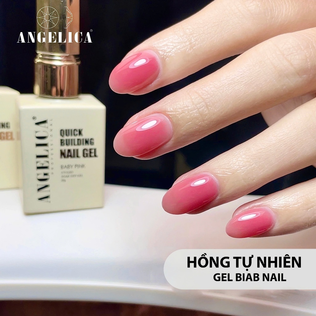 Gel Biab Màu Hồng Tự Nhiên ANGELICA Chính Hãng Chai 20g - Gel Biad Cao Cấp Nail ANG-QBN