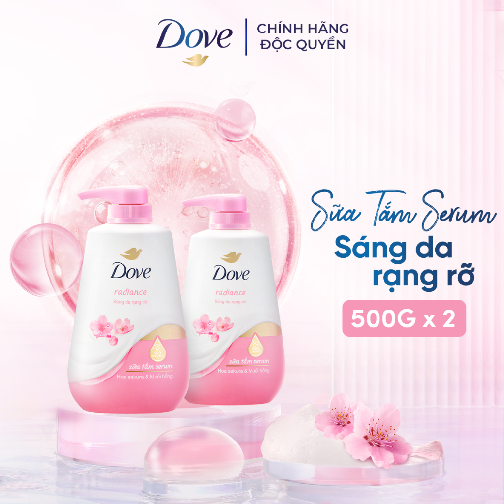 Ảnh Combo 2 Sữa Tắm Serum Dove Pro-Ceramide Giúp Da Đàn Hồi Và Căng Bóng 500g/900g 1