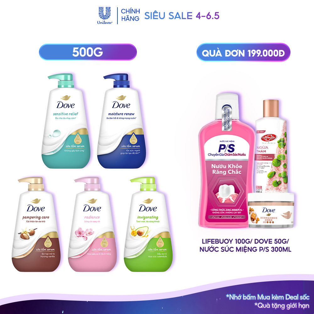 Ảnh Sữa Tắm Serum Dove Pro-Ceramide Giúp Da Đàn Hồi Và Căng Bóng 500g 1