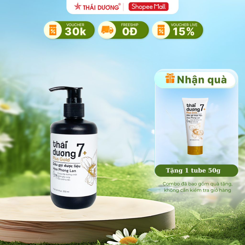 Ảnh DẦU GỘI dược liệu Thái Dương 7 Plus Gold tặng Tube 7 Plus 50g 1