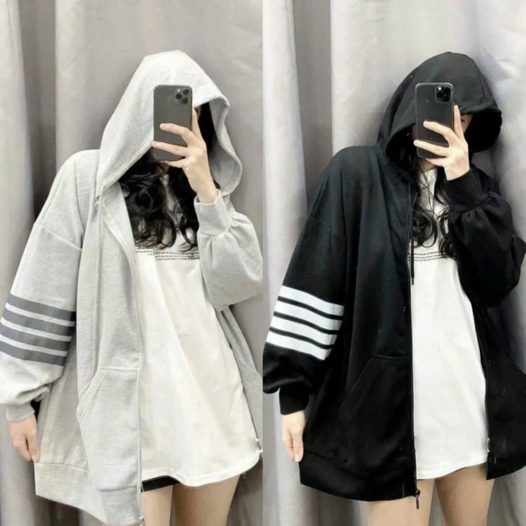Áo Khoác Khóa Kéo Chữ THOW Local Brand Jacket Hoodie Zip Nỉ Thu Đông Nam Nữ Có Nón Unisex K1