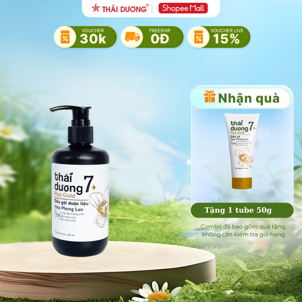 Ảnh Mua 1 dầu gội Thái Dương 7 Plus (chai 250ml/ 500ml) tặng Dầu xả 7 Plus Gold 50g 1