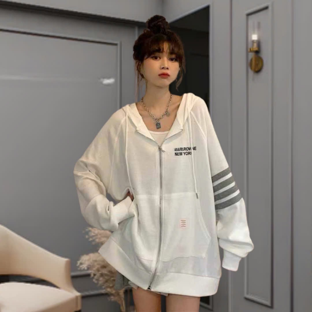 Áo Khoác Khóa Kéo Chữ THOW Local Brand Jacket Hoodie Zip Nỉ Thu Đông Nam Nữ Có Nón Unisex K1