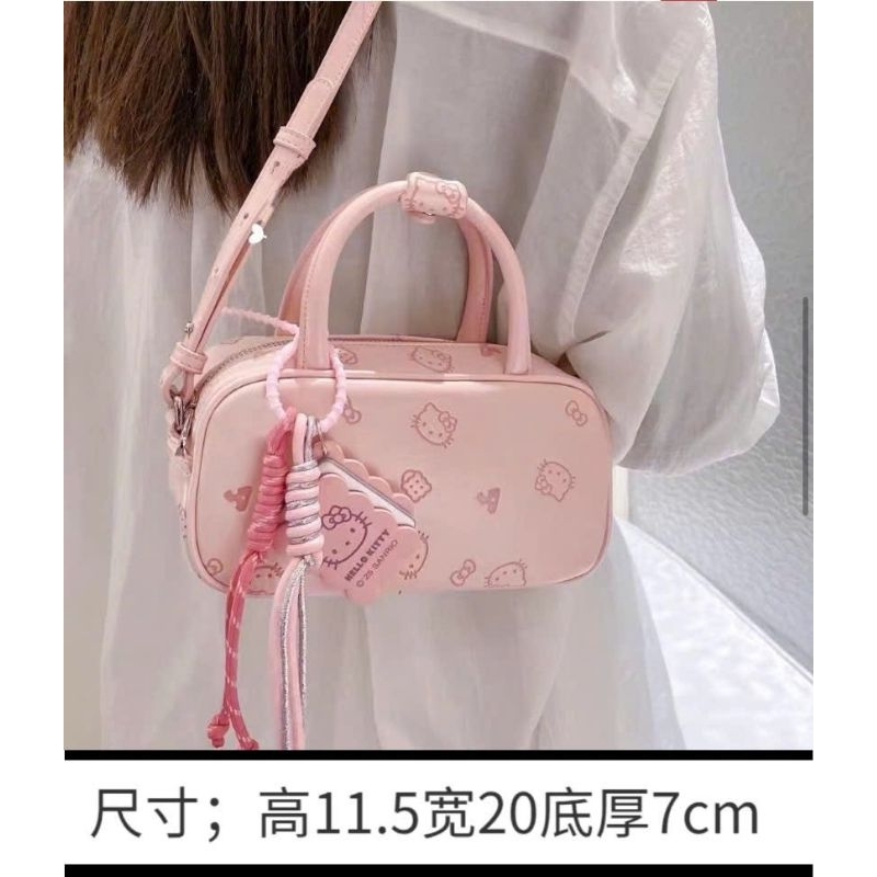 Túi Xách Chính Hãng - Túi Đeo Chéo Da Chần Chống Nước Quai Da Phối Hoạ Tiết Cute Rộng Sang Chảnh