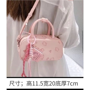 Túi Xách Chính Hãng - Túi Đeo Chéo Da Chần Chống Nước Quai Da Phối Hoạ Tiết Cute Rộng Sang Chảnh