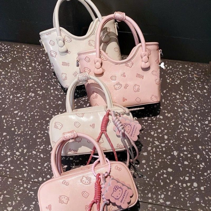 Túi Xách Chính Hãng - Túi Đeo Chéo Da Chần Chống Nước Quai Da Phối Hoạ Tiết Cute Rộng Sang Chảnh