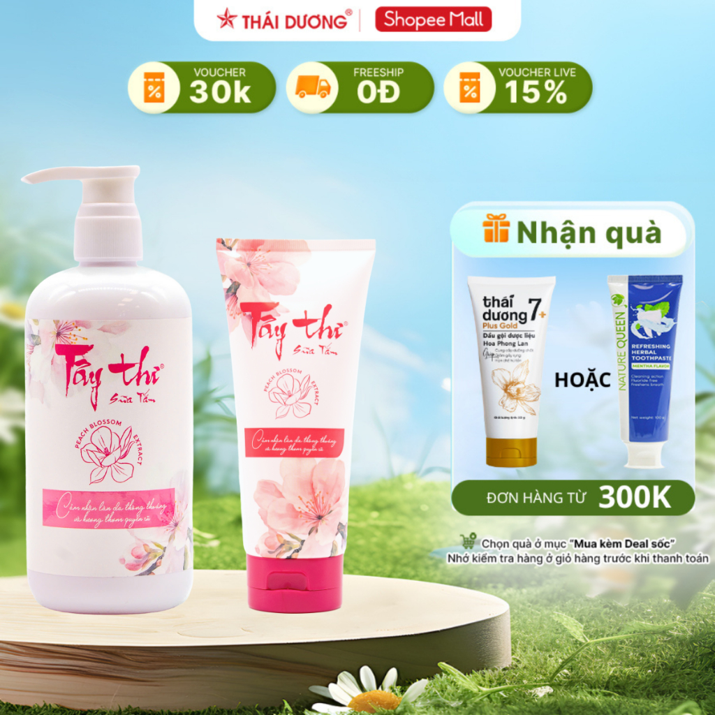 Ảnh Sữa tắm Tây Thi (Hoa Anh Đào) dành cho da nhạy cảm, giảm mụn, phục hồi và làm sạch da 200ml, 500ml - Sao Thái Dương 1