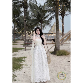 Váy ren xoè 2 dây kèm khăn tiểu thư xinh xỉu 💯💝đi CHƠI, đi LÀM sang chảnh, xinh XINH đẹp tuyệt vời !!😘