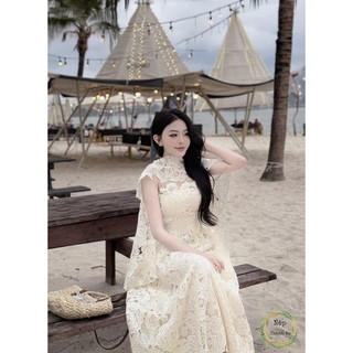 Váy ren xoè 2 dây kèm khăn tiểu thư xinh xỉu 💯💝đi CHƠI, đi LÀM sang chảnh, xinh XINH đẹp tuyệt vời !!😘