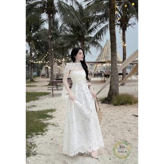 Váy ren xoè 2 dây kèm khăn tiểu thư xinh xỉu 💯💝đi CHƠI, đi LÀM sang chảnh, xinh XINH đẹp tuyệt vời !!😘