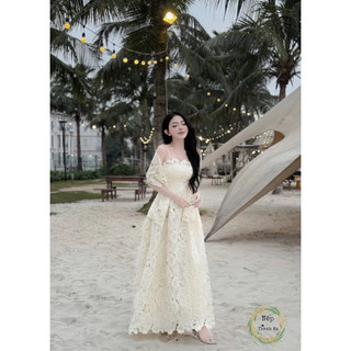 Váy ren xoè 2 dây kèm khăn tiểu thư xinh xỉu 💯💝đi CHƠI, đi LÀM sang chảnh, xinh XINH đẹp tuyệt vời !!😘