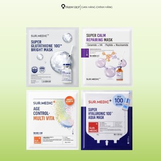 Mặt Nạ Sur.Medic Tinh Chất Làm Sáng Da Super Glutathione 100 Bright Mask (30g/miếng)