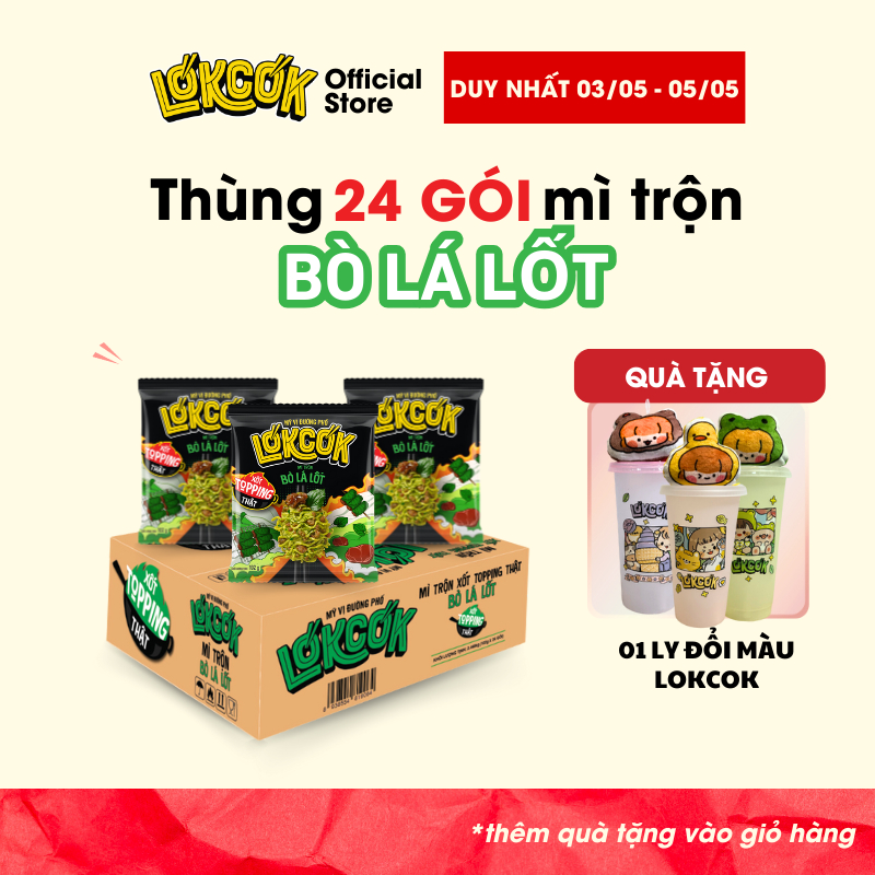 [Chính Hãng] Thùng 24 Gói Mì Trộn MIX ĐỦ VỊ LOKCOK - Thùng 24 Gói