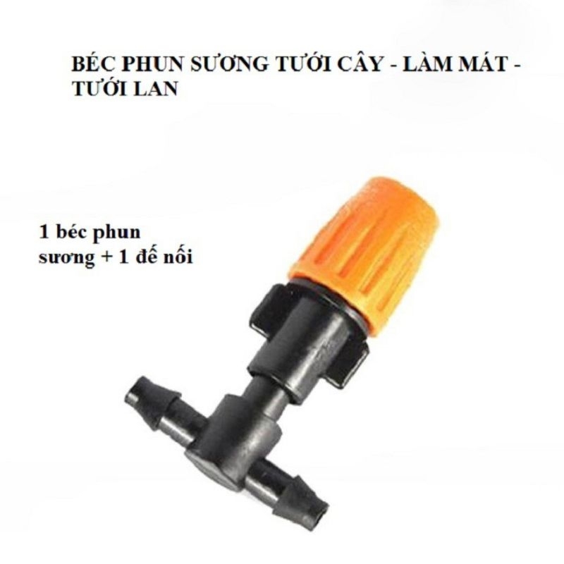 10 cái [10 cái ]Béc phun sương cam kèm tê nối ống 6mm, béc tưới cây, làm mát không khí