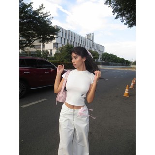 Áo Baby Tee tay ngắn/tay dài form fit thêu Logo Catie Top