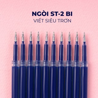 Set 10 Ruột Bút Gel Bấm 0.5mm, Ngòi Bút Gel ST 2 Bi CLASSMATE Mực Xanh Đen Nét Trơn Dùng Cho Bút Gel Bấm CL-GR105